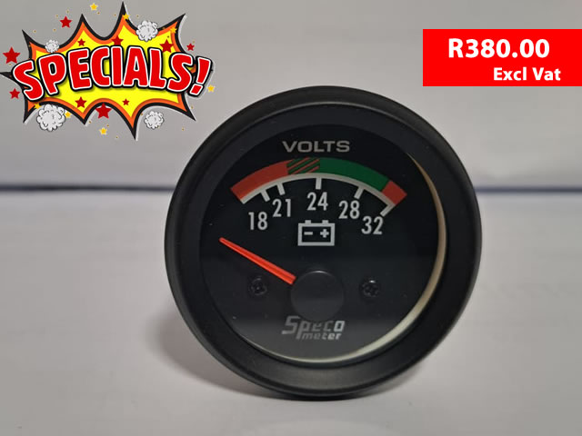 Speco Meter Street 50mm 12 Volt Voltmeter Gauges